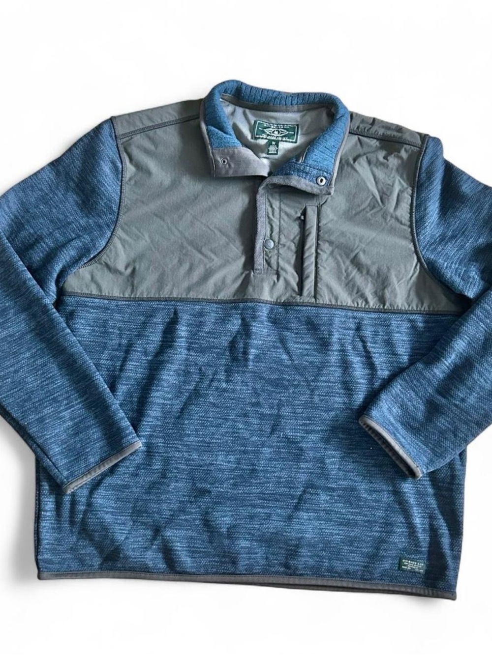 G.H. Bass & Co. men’s blue/grey quarter zip fleece pullover Size XL